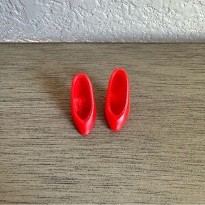 Vintage Red Doll Shoes Heels Fashion Accessory Replacement Part‎